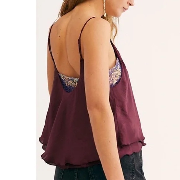 • NWT! [Free People] Sequined Layering Cami • - Picture 11 of 12